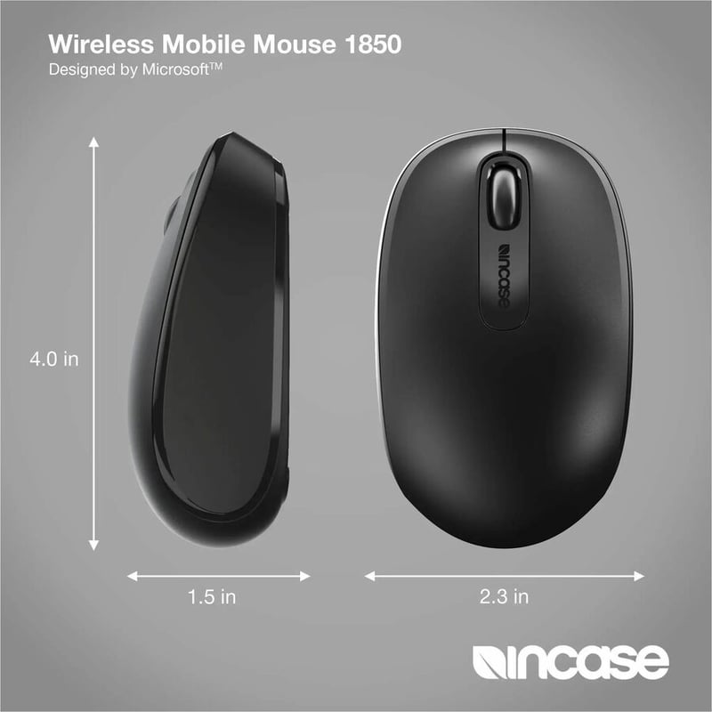 INCASE WIRELESS MOBILE MOUSE 1850 DESIGNED BY MICROSOFT - BLACK - Thumbnail 3