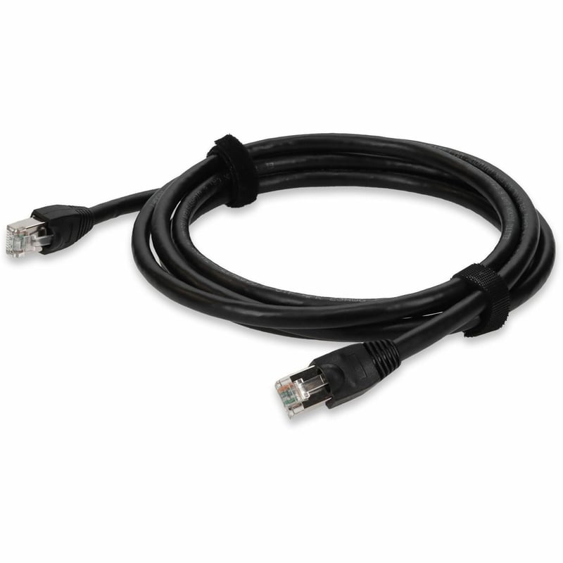 AddOn 7ft Black CAT 6 Shielded PVC Ethernet Cable Snagless Easy Clear Boot Outdoor RJ-45 M/M - Thumbnail 1