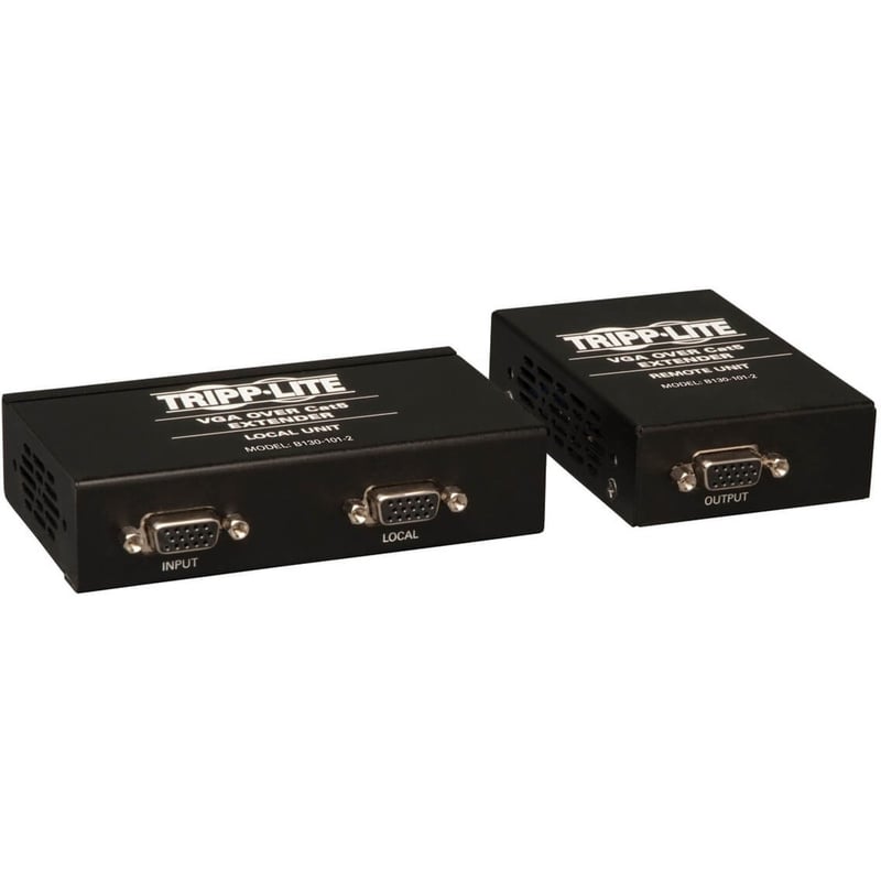 Tripp Lite by Eaton VGA over Cat5/6 Extender Kit Box-Style Transmitter/Receiver for Video Up to 1000 ft. (305 m) TAA - Thumbnail 1