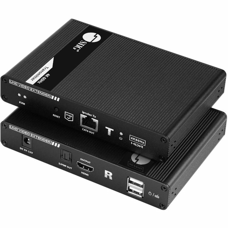 SIIG HDMI 2.0 KVM Over Cat6 Extender with Loopout & S/PDIF - Thumbnail 1