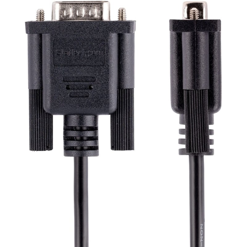 StarTech.com 3m RS232 Serial Null Modem Cable, Crossover Serial Cable w/Al-Mylar Shielding, DB9 Serial COM Port Cable Female to Male, F/M - Thumbnail 2