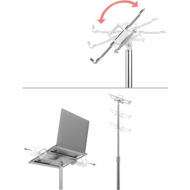 CTA Digital Rolling Floor Stand with Laptop Mount - Thumbnail 5
