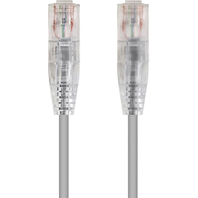Monoprice SlimRun Cat6 28AWG UTP Ethernet Network Cable, 20ft Gray - Thumbnail 1