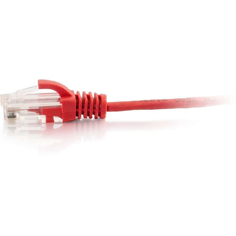 C2G 3ft Cat6 Snagless Unshielded (UTP) Slim Ethernet Cable - Cat6 Network Patch Cable - PoE - Red - Thumbnail 2