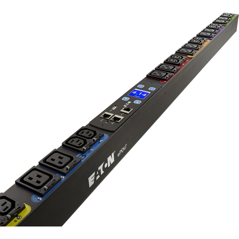 Eaton Managed rack PDU, 0U, CS8365 input, 14.4 kW max, 200-240V, 40A, 6 ft cord, Three-phase, Outlets: (12) C13 Outlet grip, (12) C19 Outlet grip - Thumbnail 2