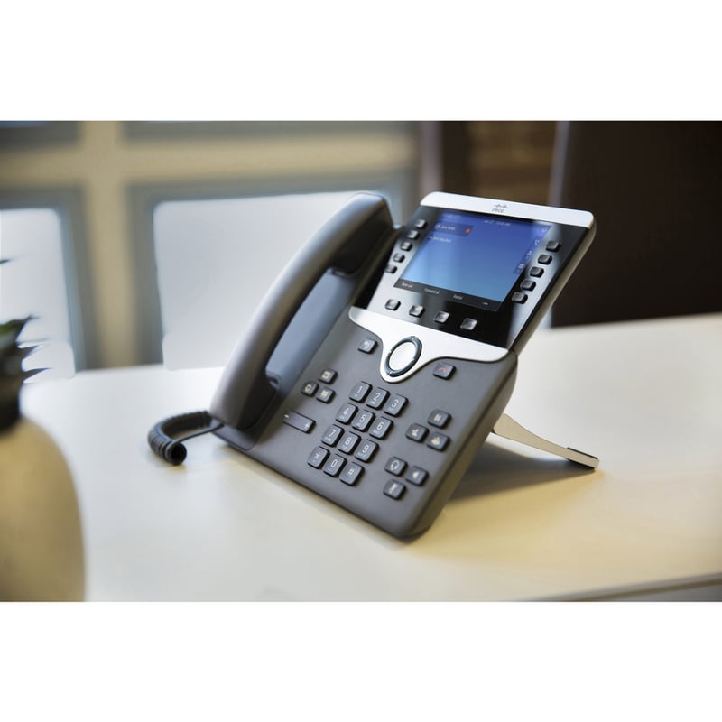 Cisco 8841 IP Phone - Remanufactured - Corded - Corded - Wall Mountable - Black, Silver - Thumbnail 5