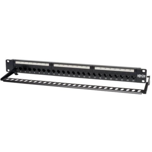 Tripp Lite by Eaton 24-Port Cat5e Cat5 Feedthrough Patch Panel Rackmount 1URM RJ45 Ethernet TAA - Thumbnail 3
