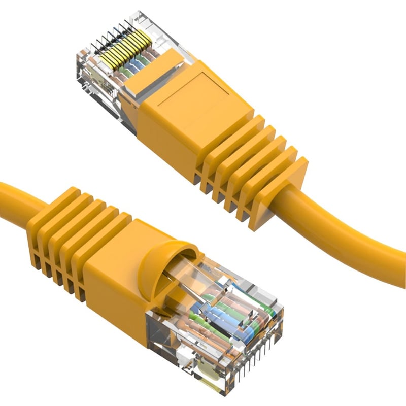 Axiom 20FT CAT6 550mhz Patch Cable Molded Boot (Yellow) - Thumbnail 1