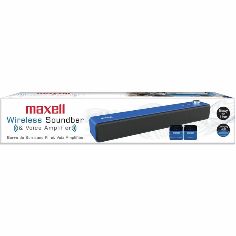 Maxell VAS-1 2.0 Portable Bluetooth Sound Bar Speaker - 3 W RMS - Blue, Black - Thumbnail 2