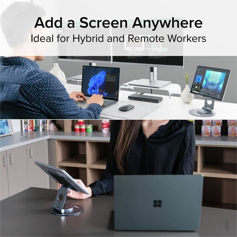 Plugable Swivel Tablet Stand Holder, 360 Rotating Base Tablet Holder for Phones and Tablets up to 12.9" - Thumbnail 3