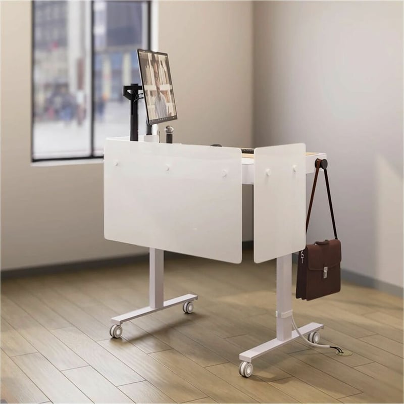 HECKLER LECTERN 4U WITH SIT/STAND COMPONENTS - WHITE - Thumbnail 2