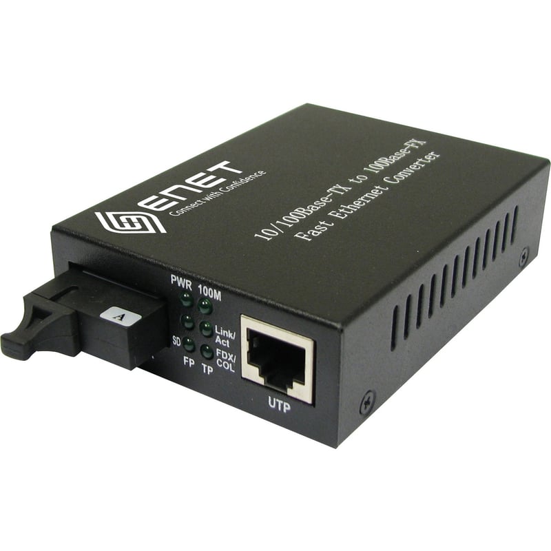 ENET 1x 10/100Base-T Power Over Ethernet (PoE) RJ45 to 1x Duplex SC 100Base-FX Multimode 2km; IEEE802.3; 33W total