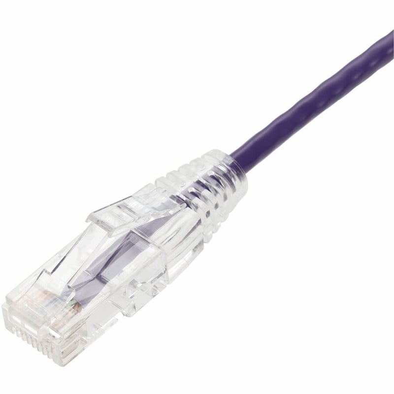 AddOn 100ft Purple CAT 6 Slim PVC Ethernet Cable Snagless Clear-Claw RJ-45 M/M - Thumbnail 2