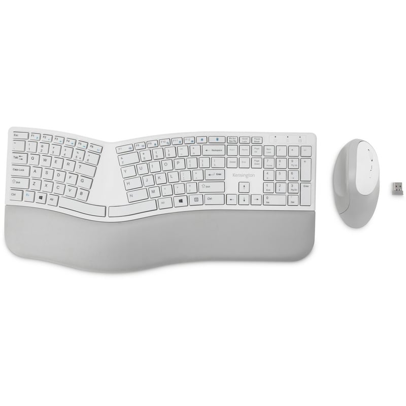 Kensington Pro Fit Ergo Wireless Keyboard and Mouse-Gray - Thumbnail 2