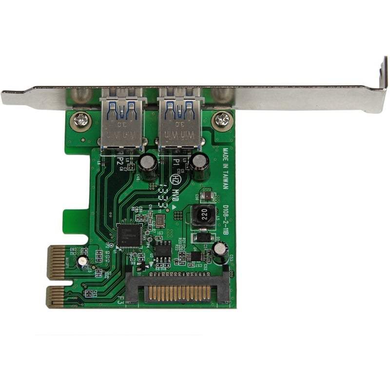 StarTech.com 2 Port PCI Express (PCIe) SuperSpeed USB 3.0 Card Adapter with UASP - SATA Power - 5Gbps - Thumbnail 2