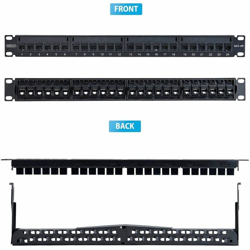1U FEED THROUGH PATCH PANEL 24 PORT WITH RJ45 INLINE COUPLERS - Thumbnail 2