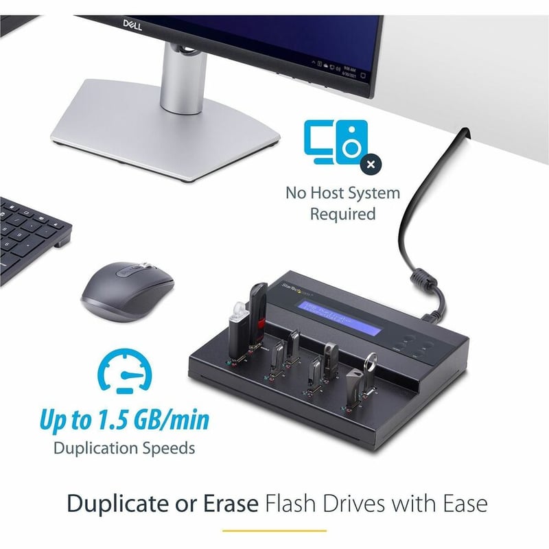StarTech.com Standalone 1 to 7 USB Thumb Drive Duplicator/Eraser, Multiple USB Flash Drive Copier/Cloner, Sector-by-Sector Copy, Sanitizer - Thumbnail 2