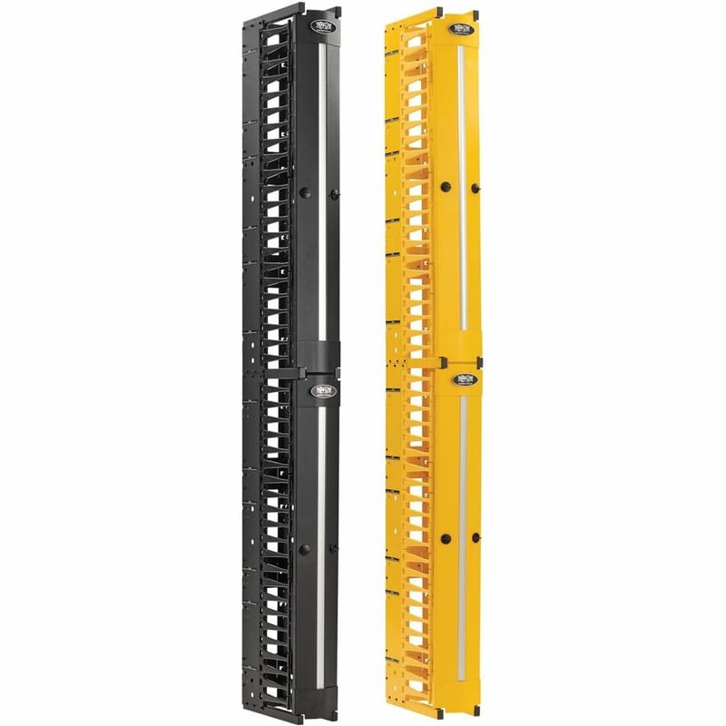 Eaton Tripp Lite Series High-Capacity Vertical Cable Manager - Deep Double Finger Duct with Cover, Double Sided, 6 in. Wide, Yellow/Black, 7 ft. (2.2 m) - Thumbnail 4