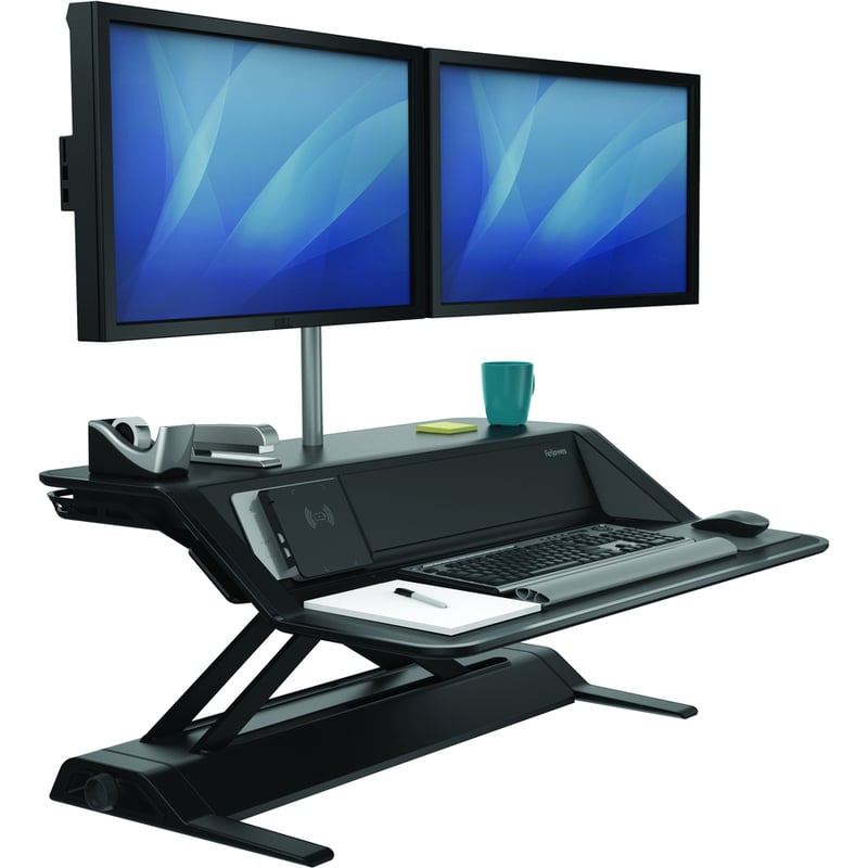 Fellowes Lotus DX Sit-Stand Workstation - Black - Thumbnail 3