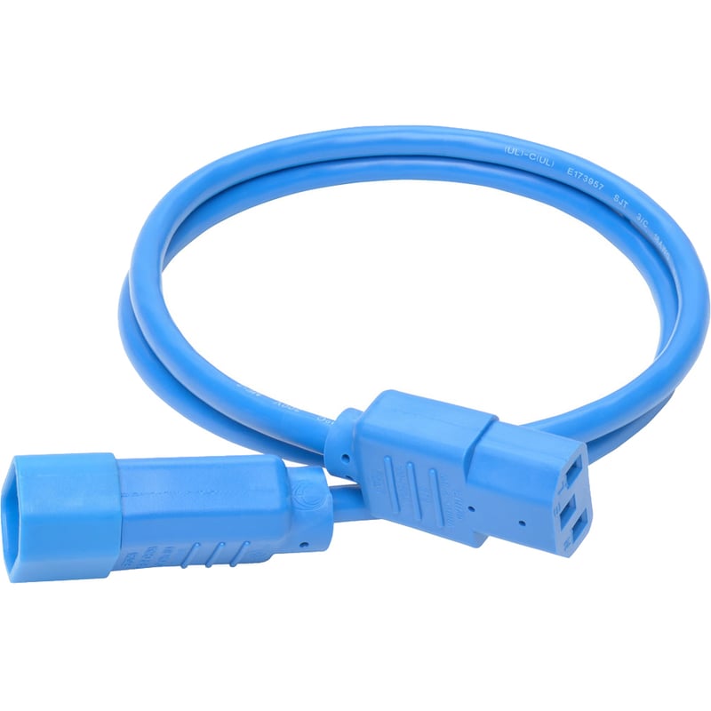 Eaton Tripp Lite Series PDU Power Cord, C13 to C14 - 10A, 250V, 18 AWG, 3 ft. (0.91 m), Blue - Thumbnail 2