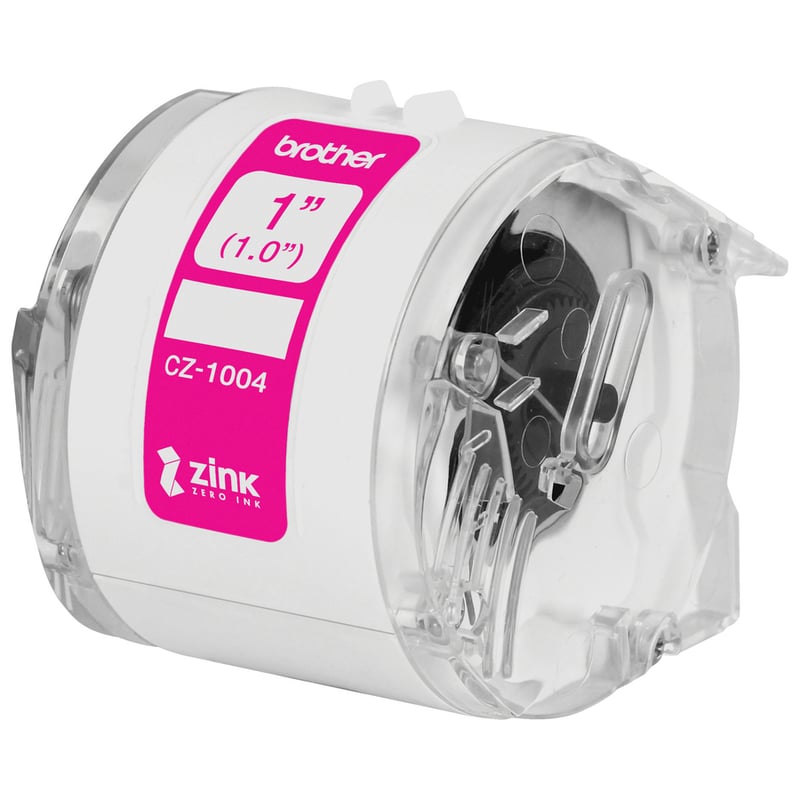 Brother Genuine CZ-1004 continuous length 1" (1.0") 25 mm wide x 16.4 ft. (5 m) long label roll featuring ZINK Zero Ink technology - Thumbnail 5
