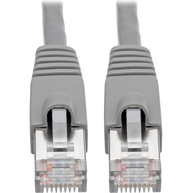 Eaton Tripp Lite Series Cat6a 10G Snagless Shielded STP Ethernet Cable (RJ45 M/M), PoE, Gray, 14 ft. (4.27 m) - Thumbnail 1