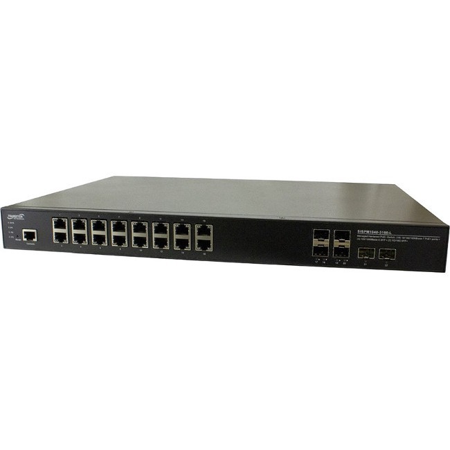 Transition Networks Managed Hardened Gigabit Ethernet PoE+ Rack Mountable Switch - Thumbnail 1