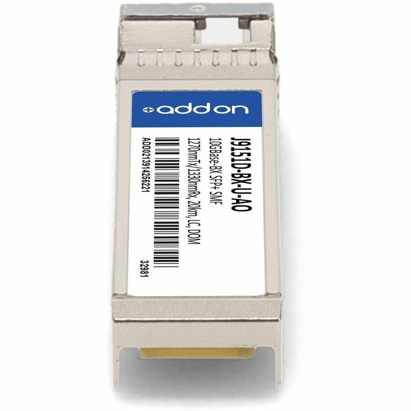 AddOn HP J9151D-BX-U Compatible TAA Compliant 10GBase-BX SFP+ Transceiver (SMF, 1270nmTx/1330nmRx, 20km, LC, DOM) - Thumbnail 4