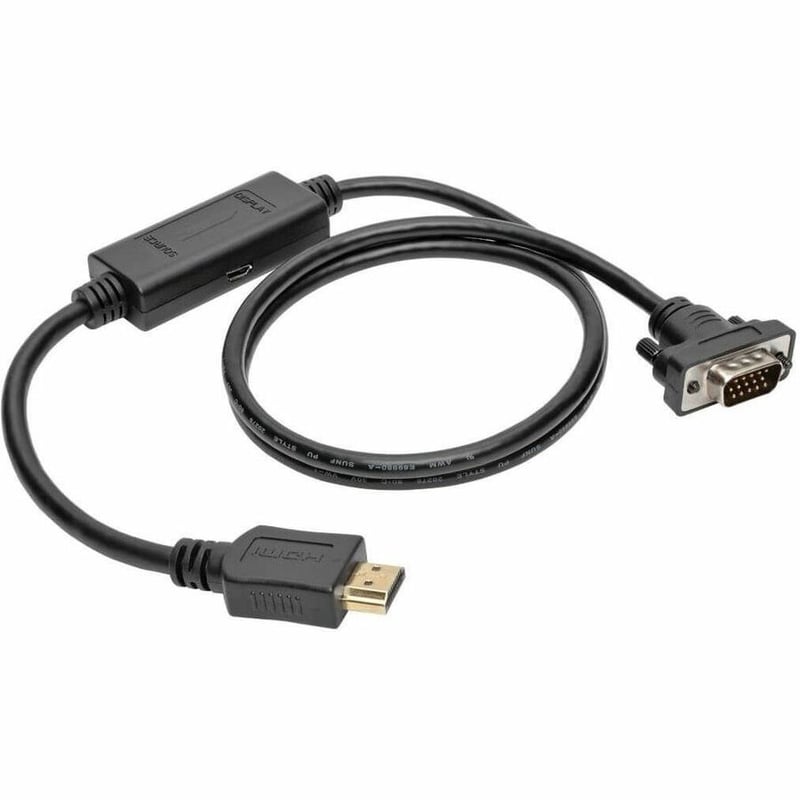 Eaton Tripp Lite Series HDMI to VGA Active Adapter Cable (HDMI to Low-Profile HD15 M/M), 10 ft. (3.1 m) - Thumbnail 2