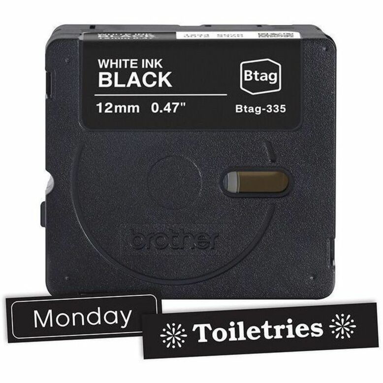 12MM 4M BTAG WHITE ON BLACK UNLAMINATED - Thumbnail 2