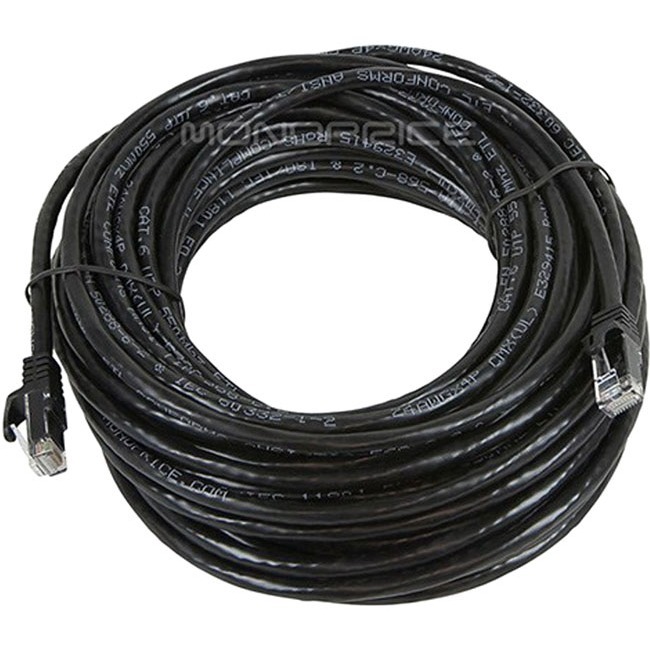 FLEXBOOT SERIES CAT6 24AWG UTP ETHERNET NETWORK PATCH CABLE, 50FT BLACK - Thumbnail 1