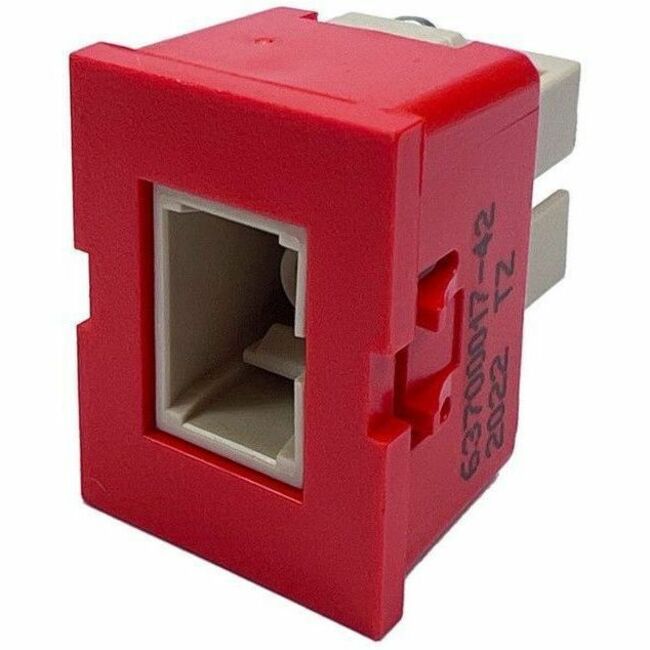 Ortronics TracJack Module, 1-SC Simplex Multimode, Beige Adapter, Red Housing - Thumbnail 1