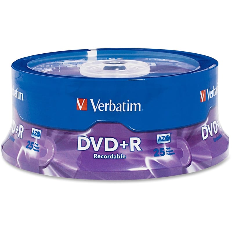 Verbatim AZO DVD+R 4.7GB 16X with Branded Surface - 25pk Spindle - Thumbnail 1
