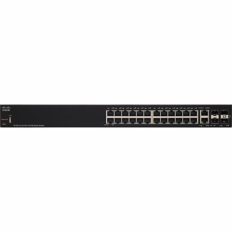 Cisco SF250-24 24-Port 10 100 Smart Switch - Thumbnail 4