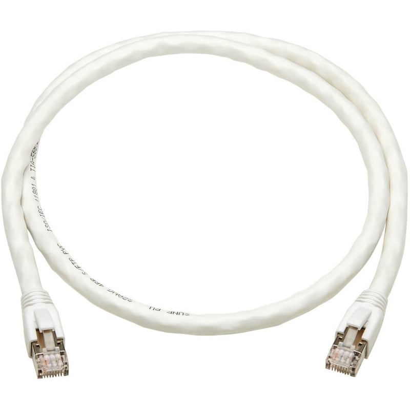 Eaton Tripp Lite Series Cat8 25G/40G-Certified Snagless Shielded S/FTP Ethernet Cable (RJ45 M/M), PoE, White, 3 ft. (0.91 m) - Thumbnail 2