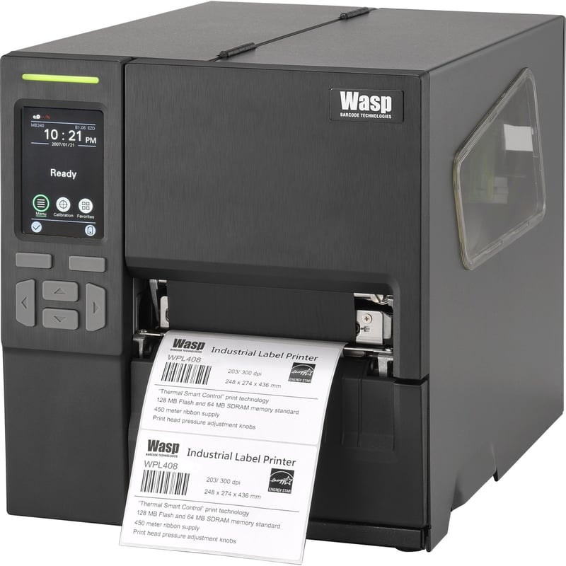 Wasp WPL408 Industrial Direct Thermal/Thermal Transfer Printer - Label Print - USB - Serial - Thumbnail 1