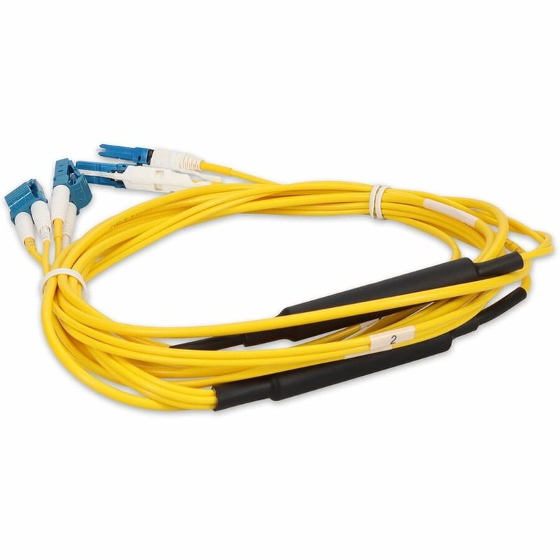 AddOn 3m 2xCS to 2xLC Yellow OS2 Quadplex OFNR (Riser-Rated) SMF Fiber Patch Cable - Thumbnail 3