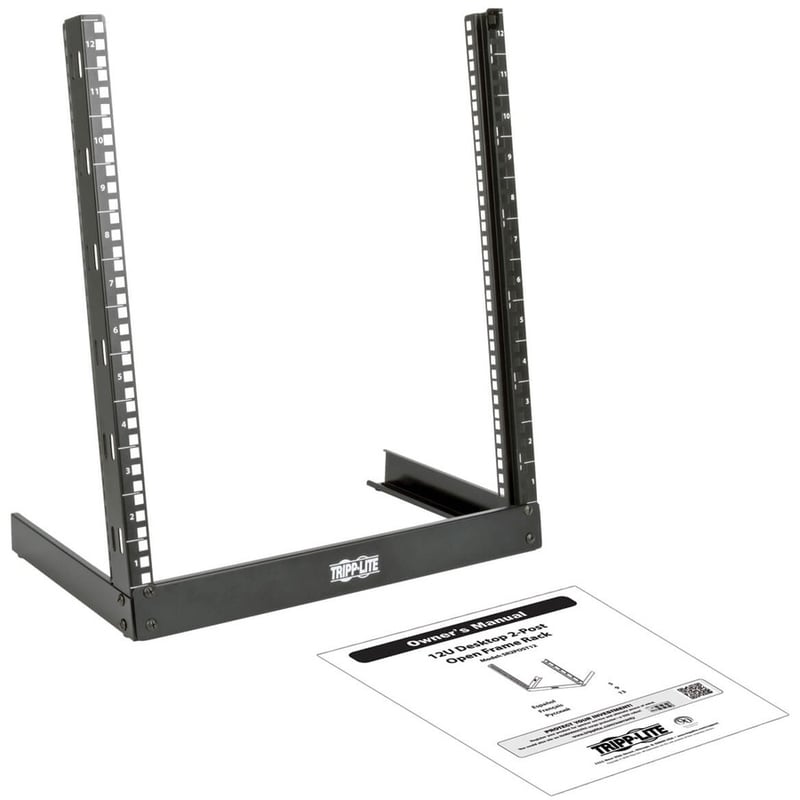 Tripp Lite by Eaton 12U 2 Post Open Frame Desktop Rack Server Cabinet Free Standing - Thumbnail 2