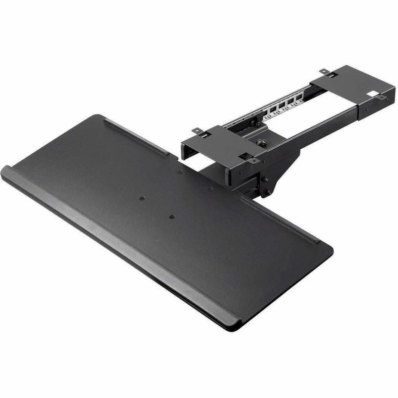 EASILY ADJUSTABLE HEIGHT, ANGLE, AND SWIVEL POSITION. STOWS UNDER DESK WHEN NOT - Thumbnail 1