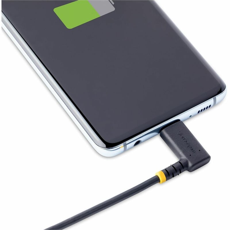 StarTech.com 1ft (30cm) USB C Charging Cable Right Angle, 60W PD 3A, Heavy Duty Fast Charge USB-C Cable, Durable Rugged Aramid Fiber - Thumbnail 3