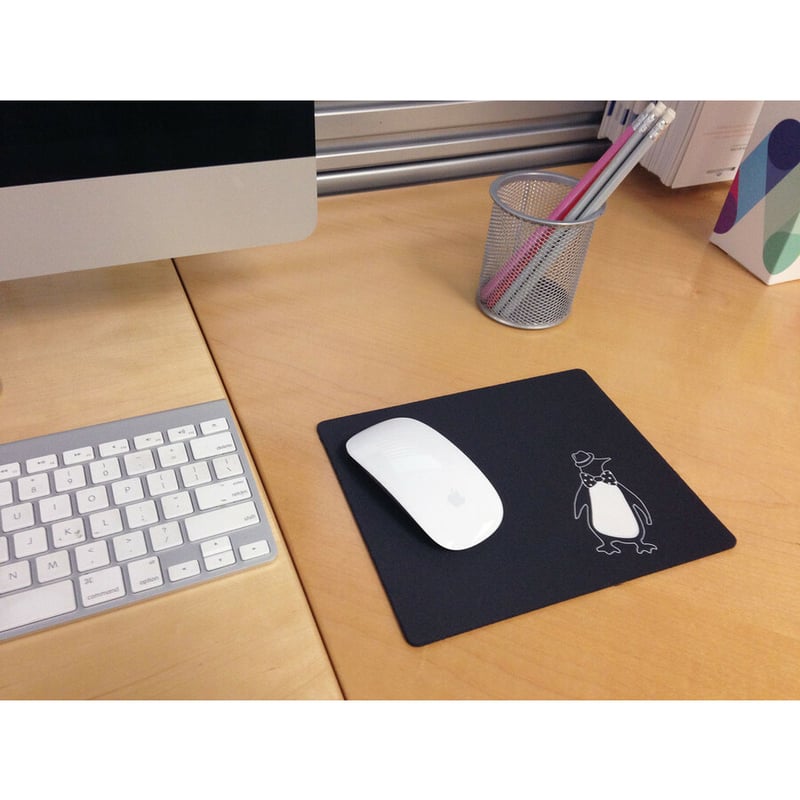 OTM Critter Prints Black Mouse Pad, Penquin - Thumbnail 2