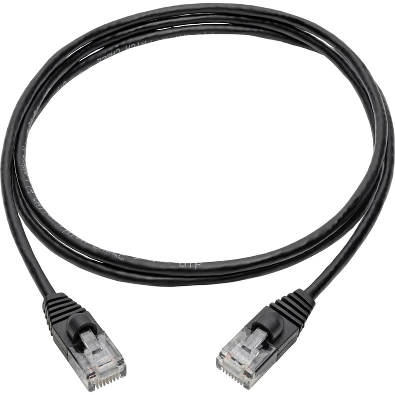 Eaton Tripp Lite Series Cat6a 10G Snagless Molded Slim UTP Ethernet Cable (RJ45 M/M), Black, 4 ft. (1.22 m) - Thumbnail 2