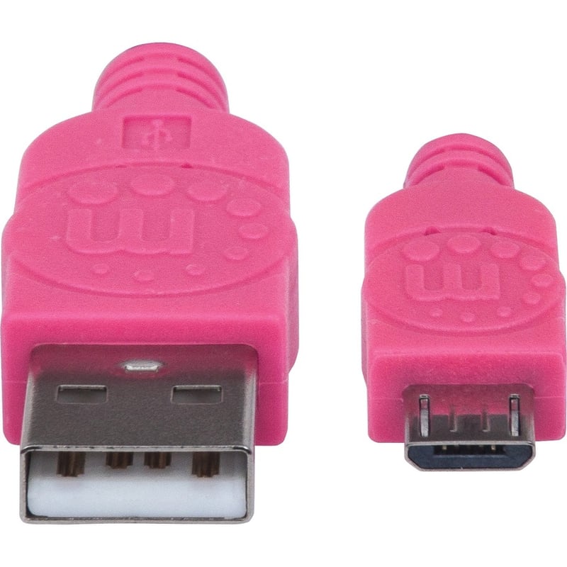 Manhattan Braided USB 2.0 A Male / Micro-B Male, 6 ft., Purple/Pink - Retail Package - Thumbnail 2