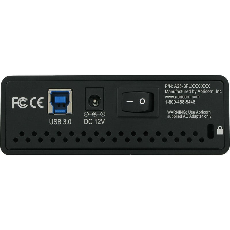 Apricorn Aegis Padlock DT ADT-3PL256-12TB 12 TB Desktop Hard Drive - External - Black - TAA Compliant - Thumbnail 2