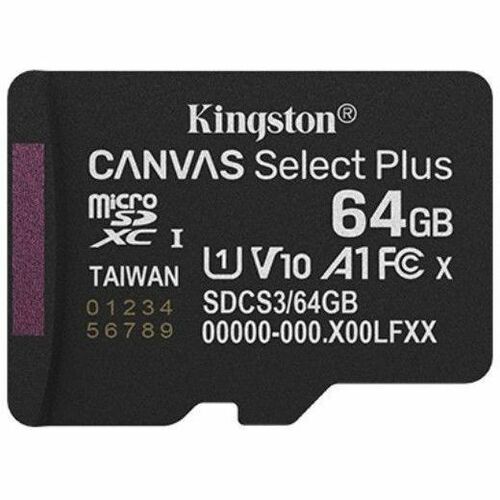 64GB MICSDXC CANVAS SELECT PLUS GEN3 100R A1 SINGLE PACK W/O ADP - Thumbnail 1