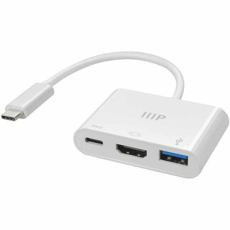 3-IN-1 ADAPTER WITH HDMI, USB 3.0 TYPE-A, AND USB-C OUTPUTS - Thumbnail 1