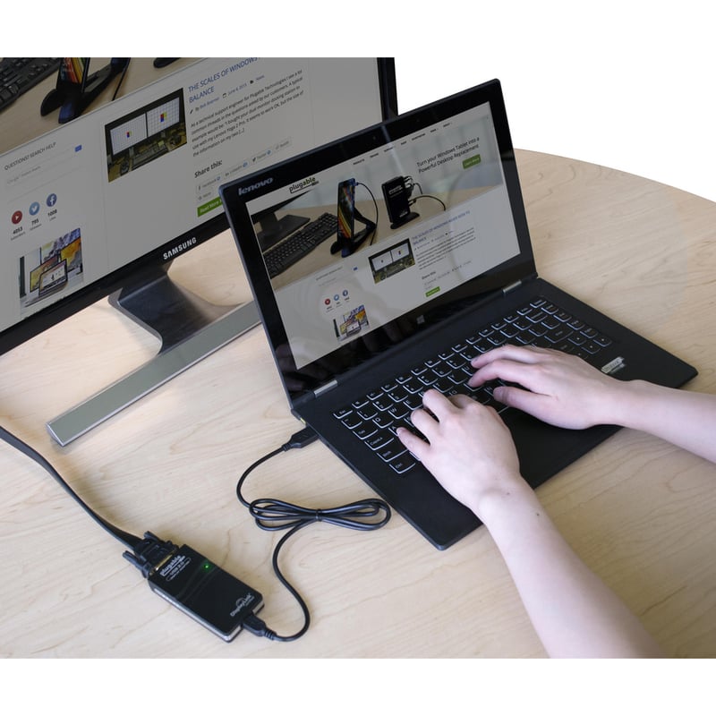 Plugable USB 2.0 to VGA Video Graphics Adapter for Multiple Monitors up to 1920x1080 - Thumbnail 2
