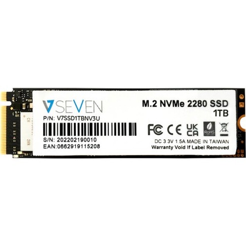 V7 V7SSD1TBNV3U 1 TB Solid State Drive - M.2 Internal - PCI Express NVMe (PCI Express 3.0 x4) - TAA Compliant - Thumbnail 1