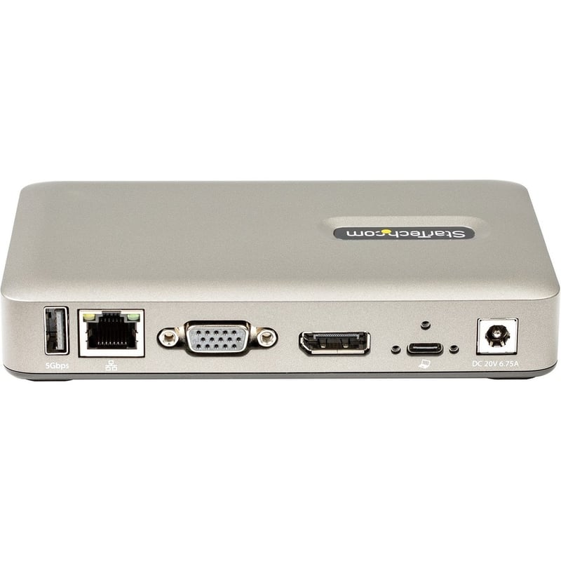 StarTech.com USB C Dock, USB-C to DisplayPort 4K 30Hz or VGA, 65W PD3.0, 4-Port USB 3.1 Gen 1 Hub, GbE, Universal USB C Docking Station - Thumbnail 3