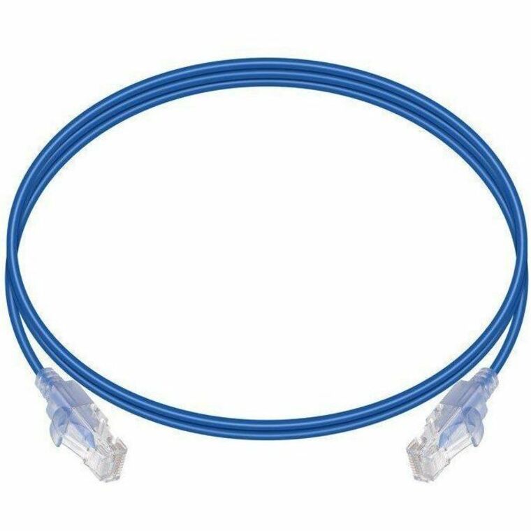 MONOPRICE CAT6A 5FT BLUE PATCH CABLE_ UTP_ 30AWG_ 10G_ PURE BARE COPPER_ SNAGLES - Thumbnail 3
